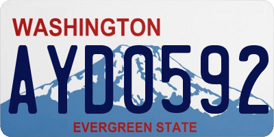 WA license plate AYD0592