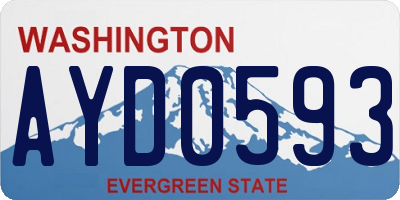 WA license plate AYD0593