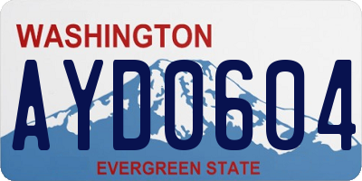 WA license plate AYD0604