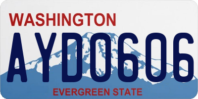 WA license plate AYD0606