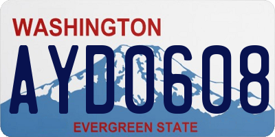 WA license plate AYD0608