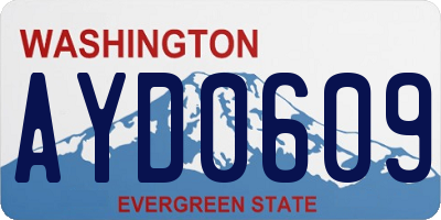 WA license plate AYD0609
