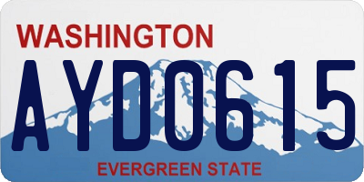 WA license plate AYD0615