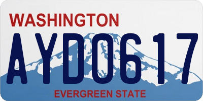 WA license plate AYD0617