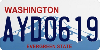 WA license plate AYD0619