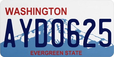 WA license plate AYD0625