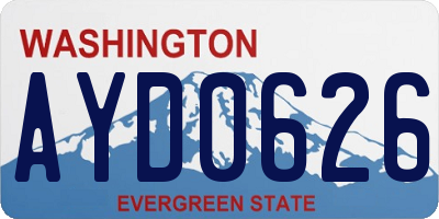 WA license plate AYD0626