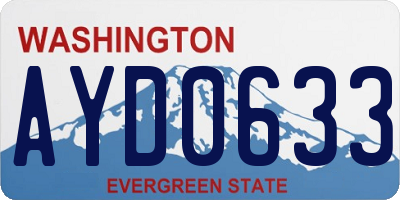 WA license plate AYD0633