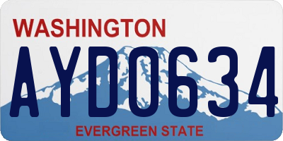 WA license plate AYD0634