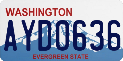 WA license plate AYD0636