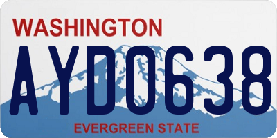 WA license plate AYD0638