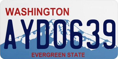 WA license plate AYD0639