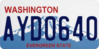 WA license plate AYD0640
