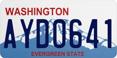 WA license plate AYD0641