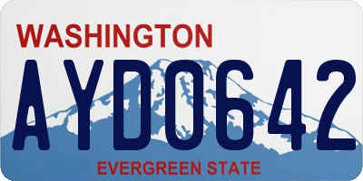 WA license plate AYD0642