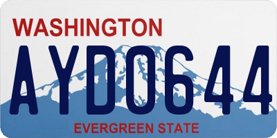 WA license plate AYD0644