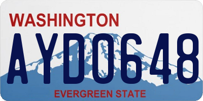 WA license plate AYD0648