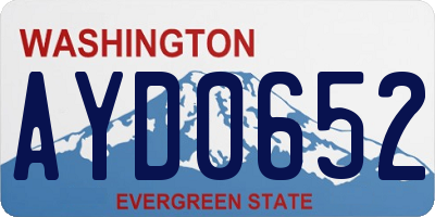 WA license plate AYD0652