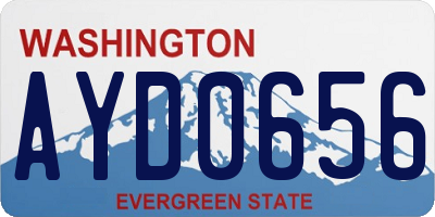 WA license plate AYD0656