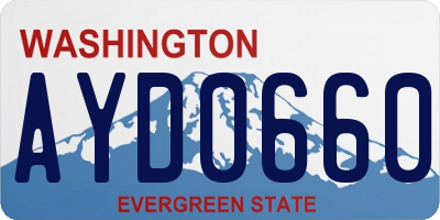 WA license plate AYD0660