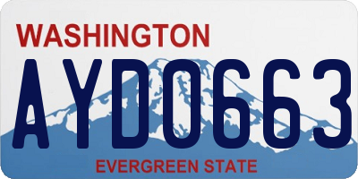 WA license plate AYD0663