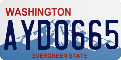 WA license plate AYD0665