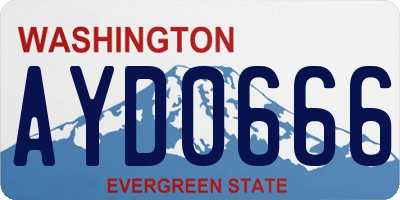 WA license plate AYD0666