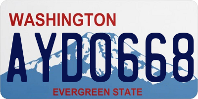 WA license plate AYD0668