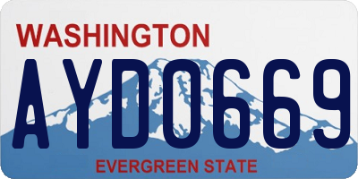 WA license plate AYD0669