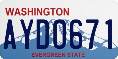 WA license plate AYD0671