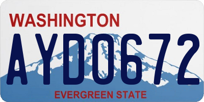WA license plate AYD0672