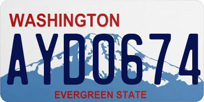 WA license plate AYD0674