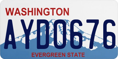 WA license plate AYD0676