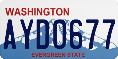WA license plate AYD0677