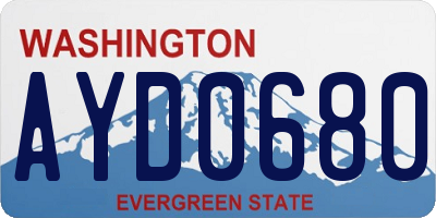 WA license plate AYD0680