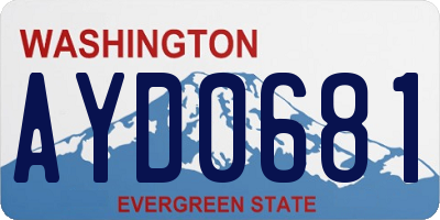 WA license plate AYD0681