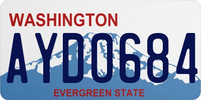 WA license plate AYD0684