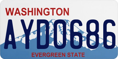 WA license plate AYD0686