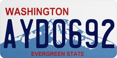WA license plate AYD0692