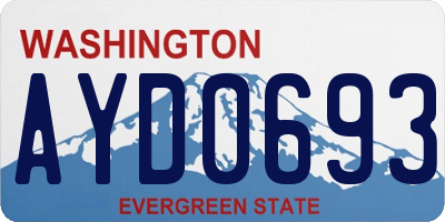 WA license plate AYD0693