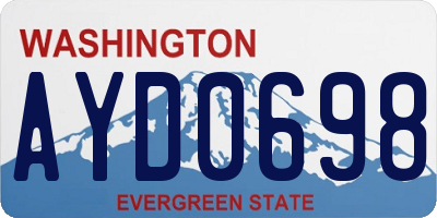 WA license plate AYD0698