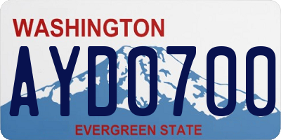 WA license plate AYD0700