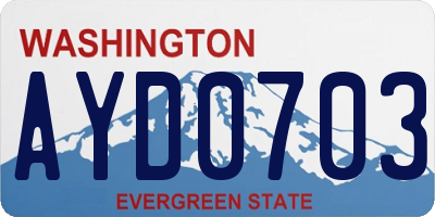 WA license plate AYD0703