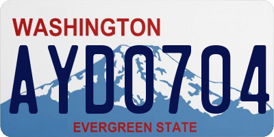 WA license plate AYD0704