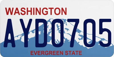 WA license plate AYD0705