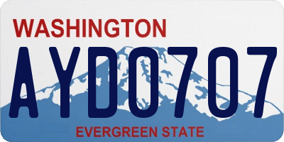 WA license plate AYD0707