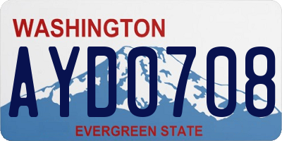 WA license plate AYD0708