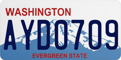 WA license plate AYD0709