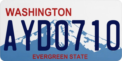 WA license plate AYD0710