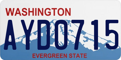 WA license plate AYD0715